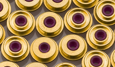 Ruby ring stone guidance bearings in brass mounting